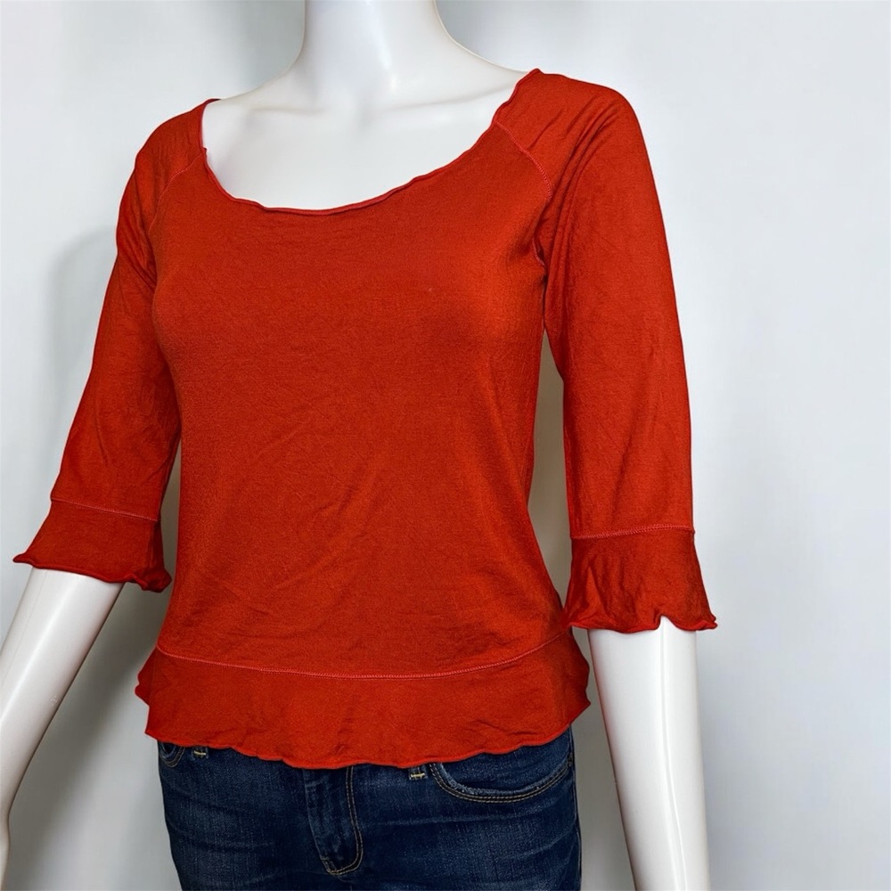 Orange Ruffle Blouse - Picture 6 of 8
